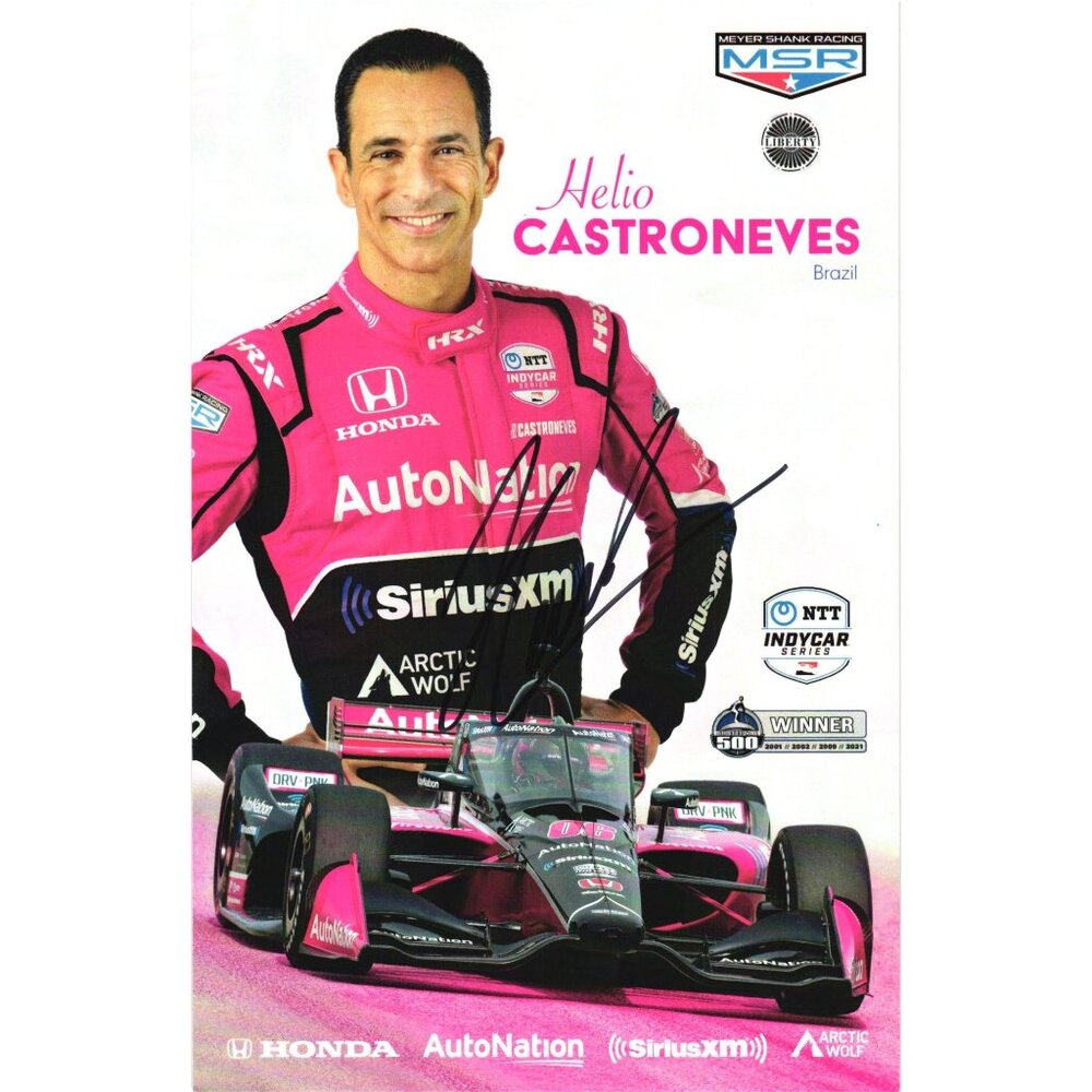 Helio Castroneves Signed AutoNation IndyCar 8.5x5.5 Hero Card - Picture 1 of 2